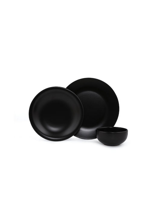 Black Ceramic Dinnerware Set 12pcs