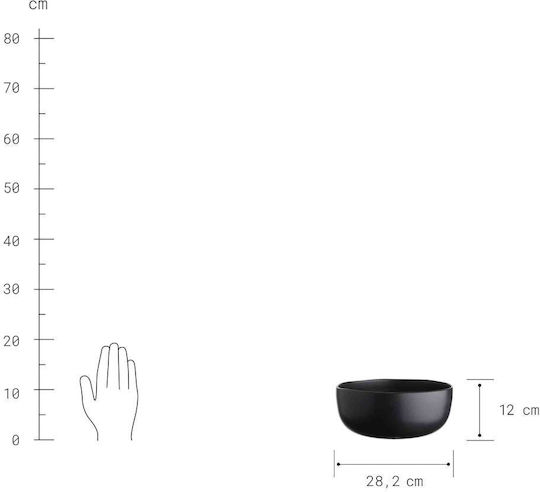 Butlers Ceramic Salad Bowl Black 28x28cm