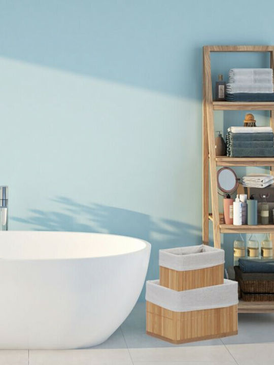 Relaxdays Καλάθι Αποθήκευσης Bamboo Καφέ 1.4lt 6τμχ
