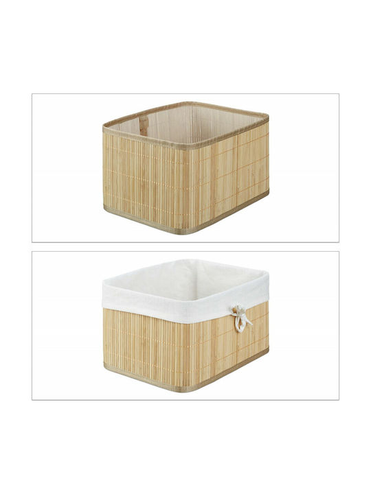 Relaxdays Coș de Depozitare Bambus Bej 12.9lt 4buc