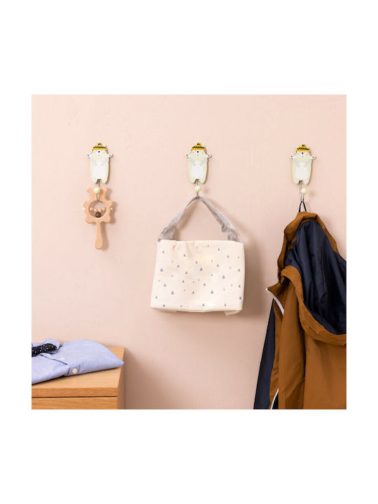 Navaris Wooden Kids Wall Hanger with One Hook Green 5.5x4.5x15.5cm 5pcs