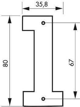 Thirard Πινακίδα με Αριθμό 1 σε Μαύρο Χρώμα 8cm 00967161