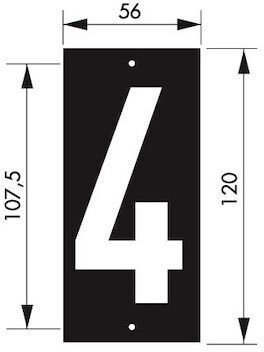 Thirard Sign with Number in White Color 12cm 00967174