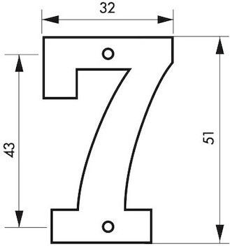Thirard Placă cu Număr 7 în Auriu Culoare 5.1cm 00967197