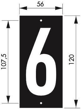 Thirard Sign with Number in White Color 12cm 00967176