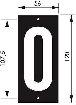 Thirard Πινακίδα με Αριθμό 0 σε Λευκό Χρώμα 12cm 00967170
