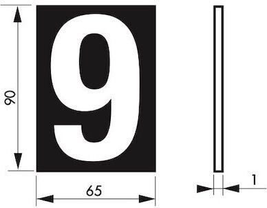 Thirard Πινακίδα με Αριθμό 9 σε Μπλε Χρώμα 9cm 00967189