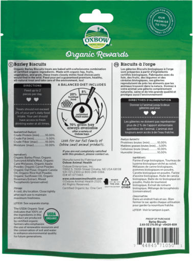 Oxbow Behandelt für Hase Organic 75gr 1Stück