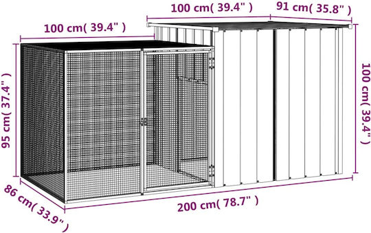vidaXL Клетка За Гризачи 200x91x100см
