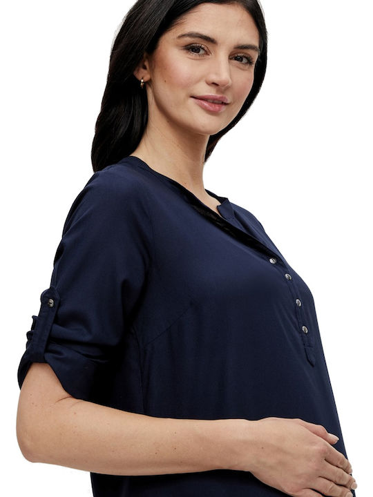 Mamalicious Maternity Dress Top Navy Blue