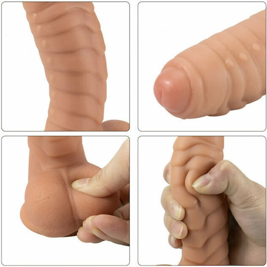 Mokko Toys Ρεαλιστικό Dildo με Όρχεις και Βεντούζα Flesh 18cm