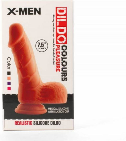 X-Men Ρεαλιστικό Dildo με Όρχεις και Βεντούζα Μαύρο 19cm