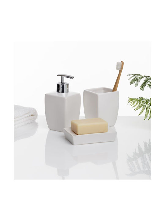 Tatay Thai Ceramic Soap Dish Countertop White
