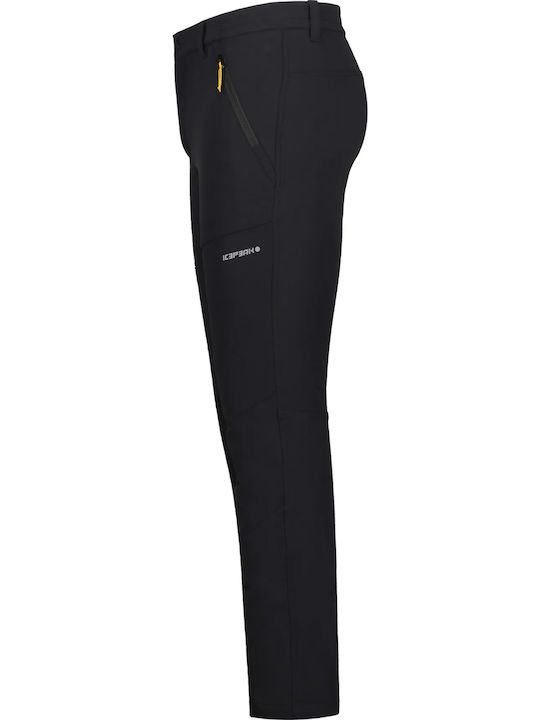 Icepeak Ανδρικό Μακρύ Παντελόνι Πεζοπορίας Μαύρο