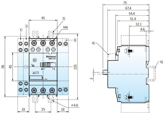LS Termomagnetic Comutator Industrial MMS-32S-6
