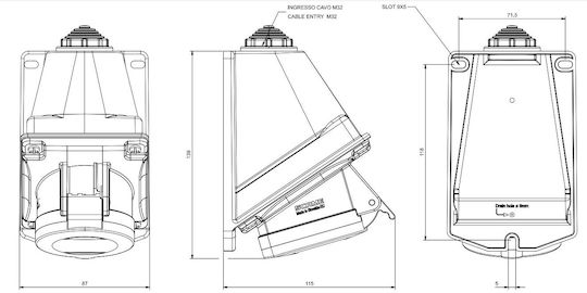 Scame Female Industrial Socket 512.3253