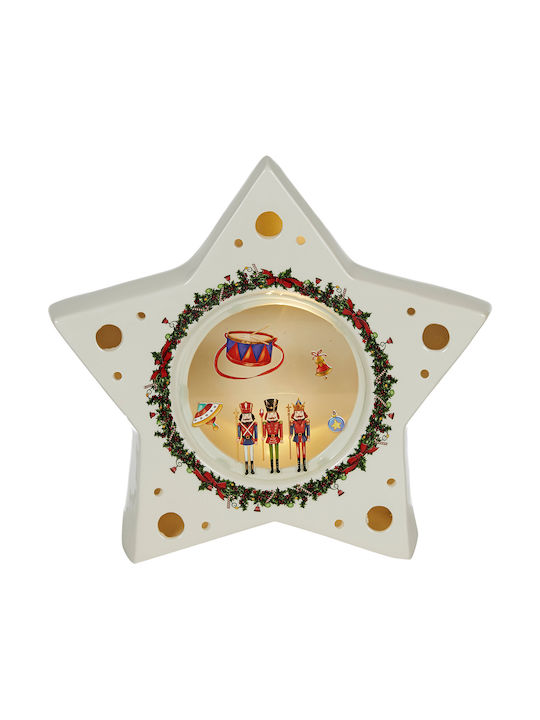 Weihnachtlicher Dekorativer Anhänger Stern Beleuchtet Keramik 28x8x29cm 1Stück