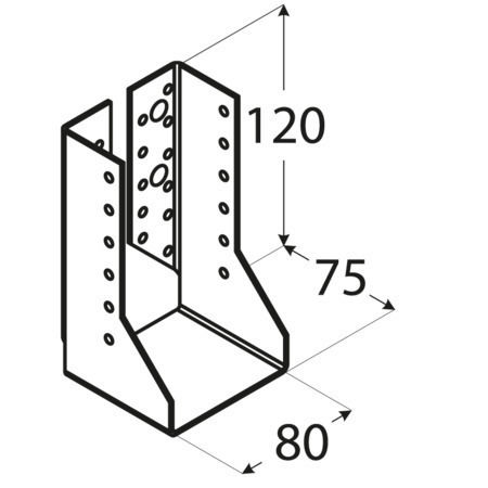 Showood Beam Shoe for Pergola made of Wood 12x8cm 1pcs