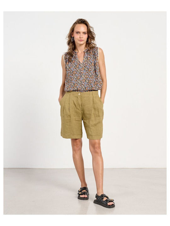 Passager Damen Bermuda Leinen Khaki