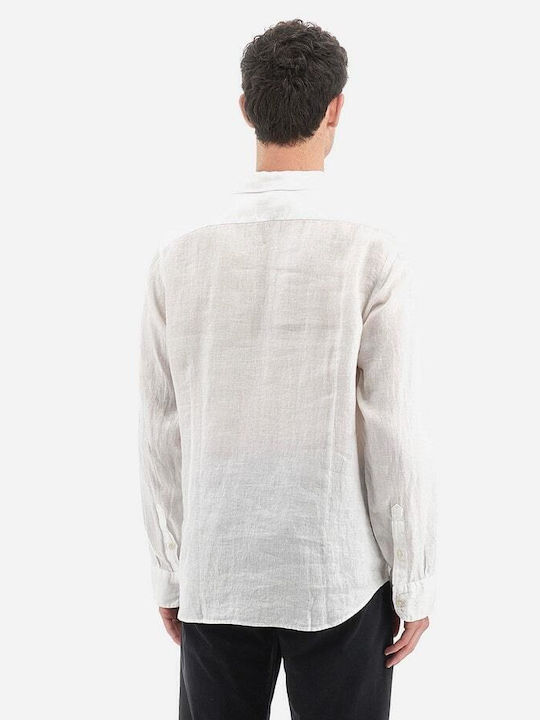 La Martina Men's Shirt Long Sleeve Linen White