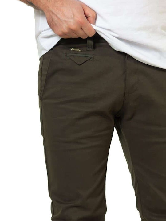 Trousers Chino Elastic in Slim Fit Khaki