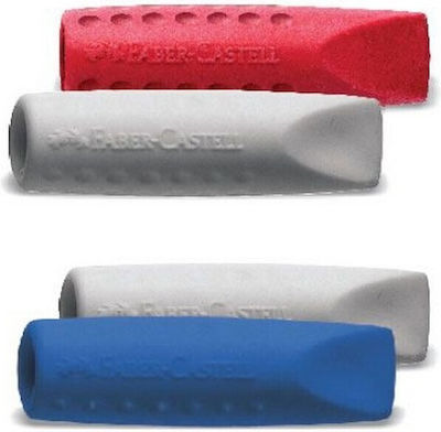 Faber-Castell Radiergummi für Bleistifte Roter Blauer Deckel 2Stück Blau/Rot