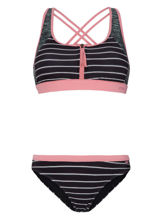 Set Bikini Τριγωνάκι Animal Print Μαύρο