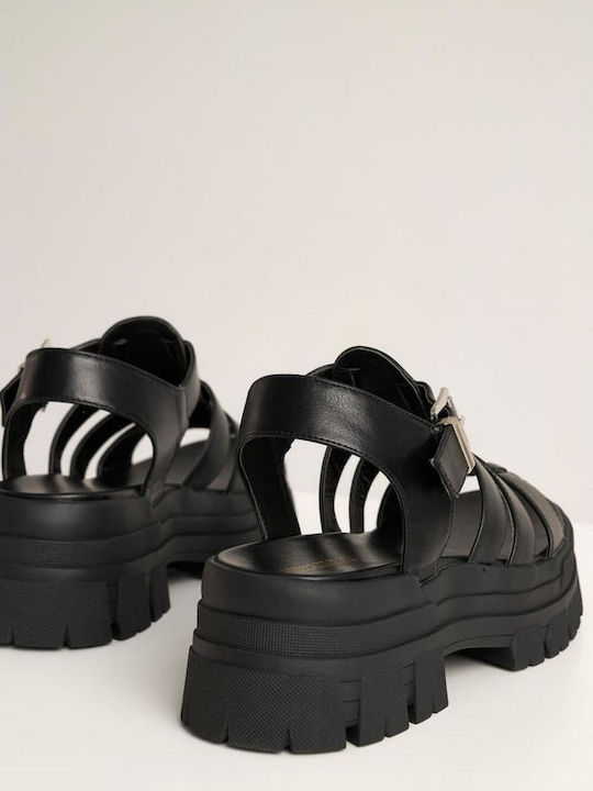 Attrattivo Flatforms Gladiator Women's Sandals Black