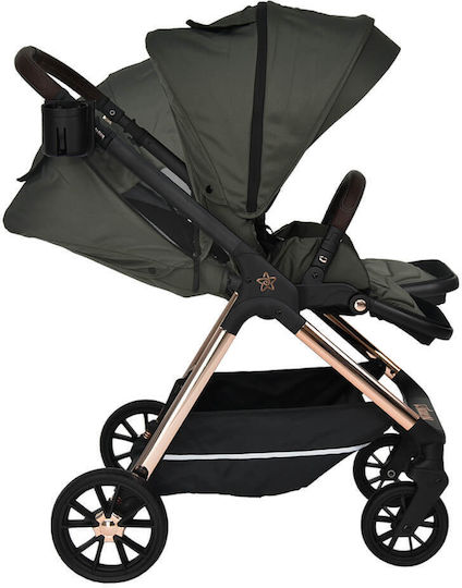 Nammas Verstellbar 3 in 1 Baby Kinderwagen Geeignet für Neugeborene Olive 8.9kg