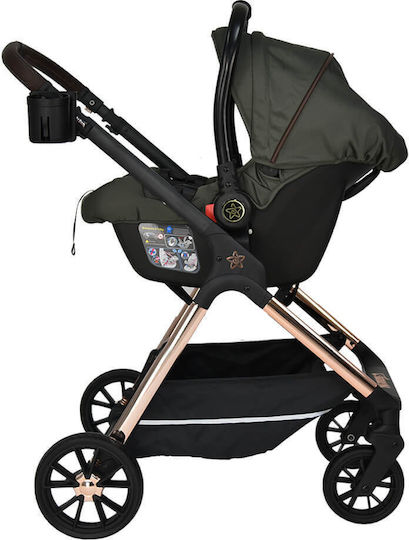 Nammas Verstellbar 3 in 1 Baby Kinderwagen Geeignet für Neugeborene Olive 8.9kg