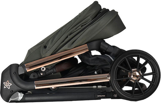 Nammas Verstellbar 3 in 1 Baby Kinderwagen Geeignet für Neugeborene Olive 8.9kg