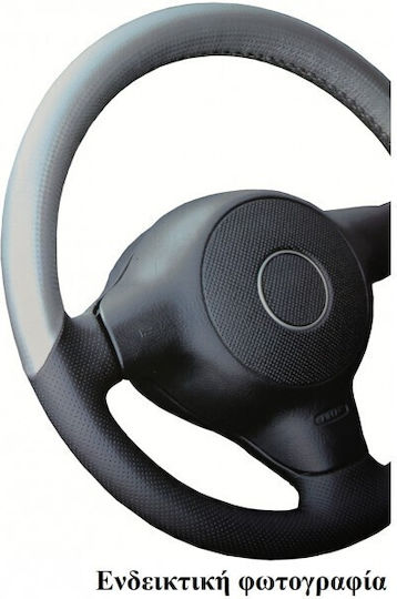 Simoni Racing Husă Volan Auto Pe măsură din Piele ecologică Negru cu Cusătură Neagră Peugeot 206 1995+