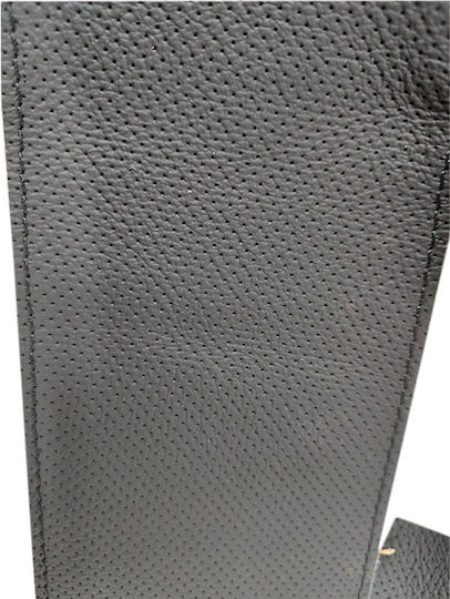 Simoni Racing Car Steering Wheel Cover Tailored made of Leatherette Black with Black Stitching