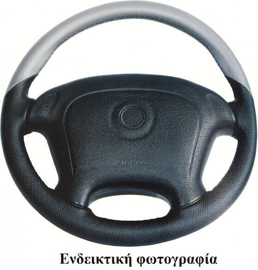 Simoni Racing Car Steering Wheel Cover Tailored made of Leatherette Black with Black Stitching