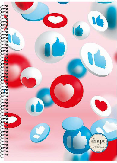 Shape Notebooks Σπιράλ Τετράδιο Ριγέ Β5 (Διάφορα Σχέδια/Χρώματα)
