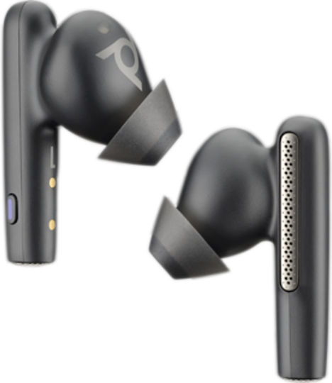 Plantronics Voyager Free 60 UC Basic (USB-C/Teams) In-ear Bluetooth Handsfree Ακουστικά με Θήκη Φόρτισης Carbon Black