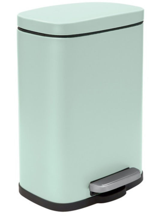 Dimitracas Akira Metallic Toilet Bin with Soft Close Lid 5lt Ice Green