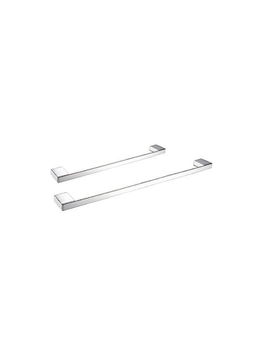 Kolossos Calea ferată de Baie Simplă De Perete cu șuruburi ​35x2cm Argintiu