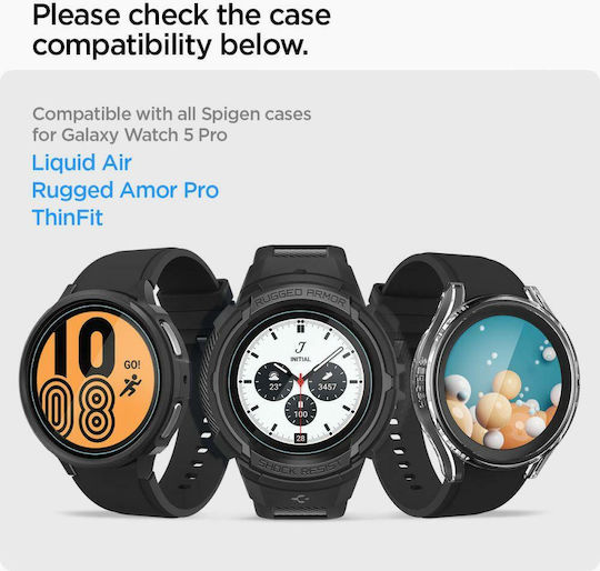 Spigen EZ Fit Tempered Glass for the Galaxy Watch 5 Pro 45mm 2pcs AGL05346