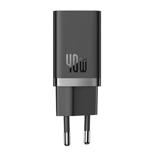 Baseus Charger Without Cable GaN with 2 USB-C Ports 40W Blacks (Gan5)