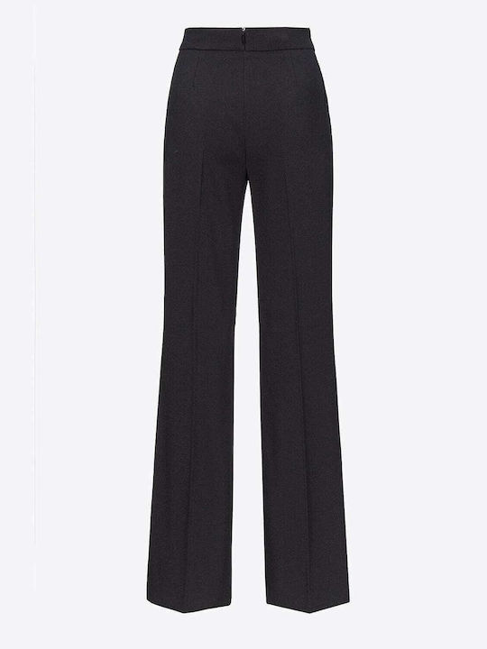 Pinko Damen Hoch tailliert Stoff Hose Schlag Schwarz