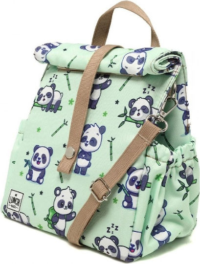 The Lunch Bags Panda Σχολικό Ισοθερμικό Τσαντάκι Φαγητού Χειρός 5lt Πράσινο Ποδόσφαιρο 21x16x24cm