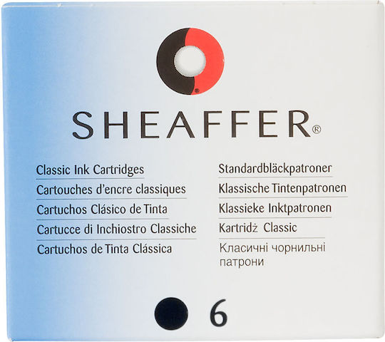 Sheaffer 6 Ανταλλακτικά Μελάνια για Πένα Μαύρα