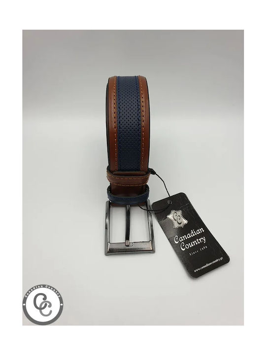 Canadian Country Men's Leather Belt Blue -05