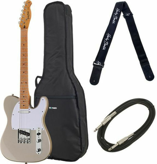 Harley Benton Elektrische Gitarre Telecaster mit SS Tonabnehmerkonfiguration Inca Silver