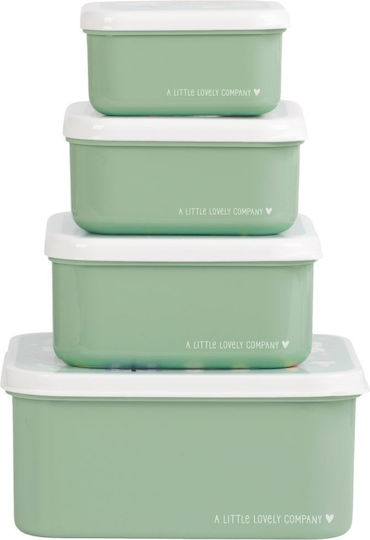A Little Lovely Company Plastic Kids' Lunch Set Green