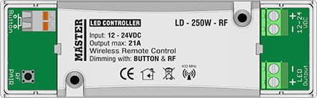 Master Ασύρματο Dimmer RF Controller 250 Watt με Δυνατότητα Χειρισμού LD-250W-RF