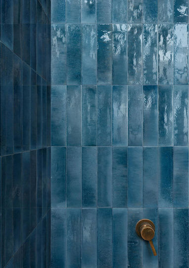 Marazzi Плочка Порцеланов Сияен 24x6см Син