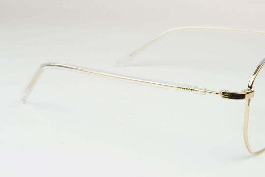 Eyecroxx Eyeglass Frame with Clip On Gold EC654MD C1