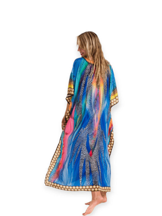 Women's caftan 655 rima pink-turquoise